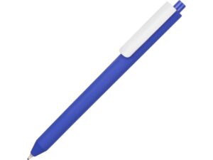 Ручка пластиковая шариковая Pigra  P03 «софт-тач» - синий/белый
