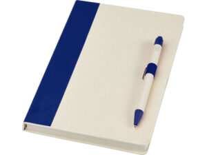 Блокнот A5 «Dairy Dream» с шариковой ручкой - синий, бежевый