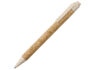Ручка из пробки и переработанной пшеницы шариковая «Evora» - коричневый/бежевый