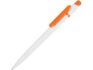 Ручка пластиковая шариковая «Этюд» - белый/оранжевый