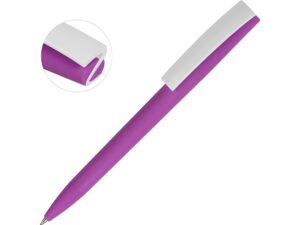 Ручка пластиковая soft-touch шариковая «Zorro» - фиолетовый/белый