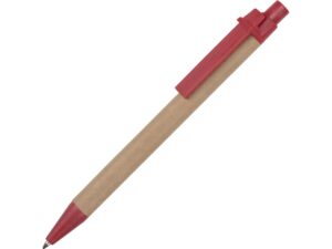 Ручка картонная шариковая «Эко 3.0» - светло-коричневый/красный