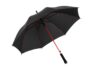 Зонт-трость «Colorline» с цветными спицами и куполом из переработанного пластика - черный/красный