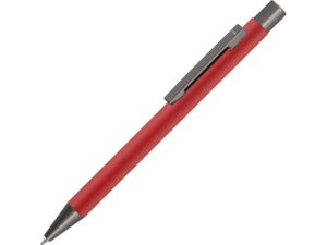 Ручка металлическая шариковая «Straight Gum» soft-touch с зеркальной гравировкой - красный