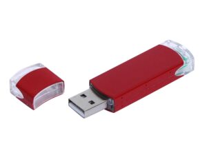 USB 2.0- флешка промо на 16 Гб прямоугольной классической формы - 16Gb, красный