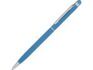 Ручка-стилус металлическая шариковая «Jucy Soft» soft-touch - голубой