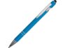 Ручка-стилус металлическая шариковая «Sway» soft-touch - голубой/серебристый