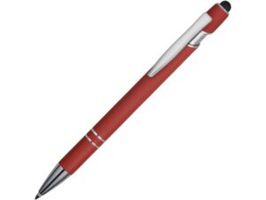 Ручка-стилус металлическая шариковая «Sway» soft-touch - красный/серебристый