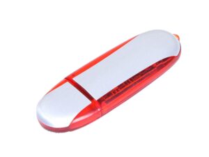 USB 2.0- флешка промо на 16 Гб овальной формы - 64Gb, красный