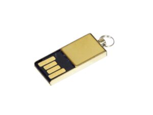 USB 2.0- флешка мини на 16 Гб с мини чипом - 64Gb, золотистый