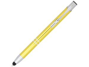 Ручка-стилус металлическая шариковая «Moneta» с анодированным покрытием - желтый/серебристый
