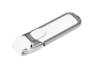 USB 2.0- флешка на 16 Гб с массивным классическим корпусом - 4Gb, белый/серебристый