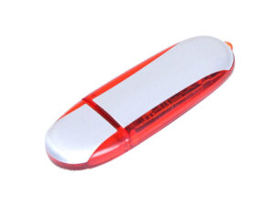 USB 2.0- флешка промо на 16 Гб овальной формы - 4Gb, красный