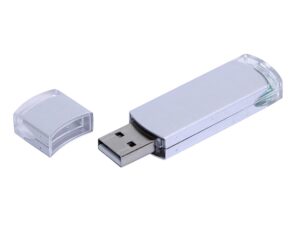 USB 2.0- флешка промо на 16 Гб прямоугольной классической формы - 64Gb, серебристый