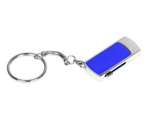 USB 2.0- флешка на 16 Гб с выдвижным механизмом и мини чипом - 8Gb, темно-синий/серебристый