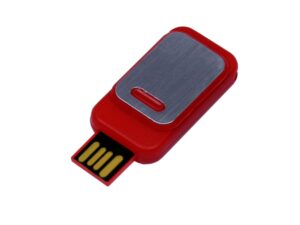 USB 2.0- флешка промо на 8 Гб прямоугольной формы, выдвижной механизм - 64Gb, красный