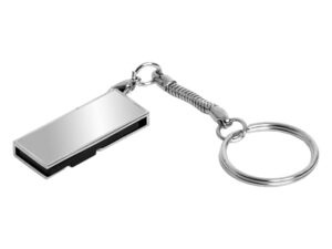USB 2.0- флешка на 16 Гб с поворотным механизмом и зеркальным покрытием - 8Gb, серебристый