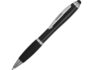 Ручка-стилус шариковая «Nash» - черные чернила, черный/серебристый
