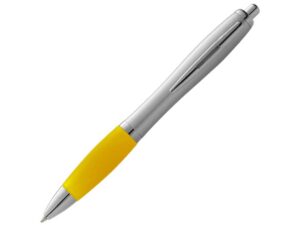 Ручка пластиковая шариковая «Nash» - синие чернила, серебристый, желтый