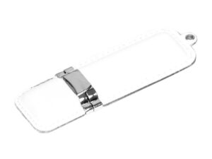 USB 2.0- флешка на 16 Гб классической прямоугольной формы - 4Gb, белый/серебристый
