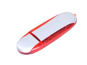 USB 2.0- флешка промо на 16 Гб овальной формы - 32Gb, красный
