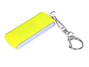 USB 2.0- флешка промо на 16 Гб с прямоугольной формы с выдвижным механизмом - 32Gb, желтый/серебристый