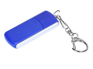 USB 2.0- флешка промо на 16 Гб с прямоугольной формы с выдвижным механизмом - 8Gb, синий/серебристый