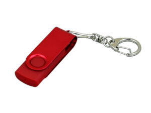 USB 2.0- флешка промо на 16 Гб с поворотным механизмом и однотонным металлическим клипом - 8Gb, красный