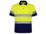 Рубашка поло со светоотражающими полосами «Polaris», мужская - S, нэйви/неоновый желтый