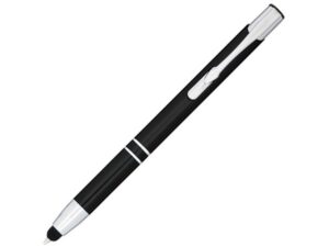 Ручка-стилус металлическая шариковая «Moneta» с анодированным покрытием - черный/серебристый