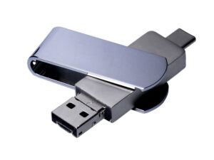USB 2.0-флешка на 32 Гб 3-в-1 с разъемами Micro USB и USB-C - 64Gb, серебристый