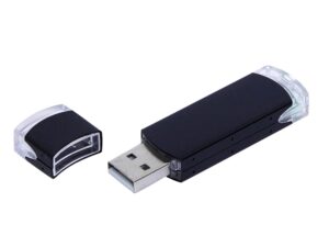 USB 2.0- флешка промо на 16 Гб прямоугольной классической формы - 64Gb, черный