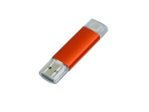 USB 2.0/micro USB- флешка на 64 Гб - 64Gb, оранжевый