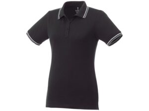 Рубашка поло «Fairfield» женская - L, черный/серый меланж/белый