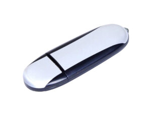 USB 2.0- флешка промо на 16 Гб овальной формы - 8Gb, серебристый/черный