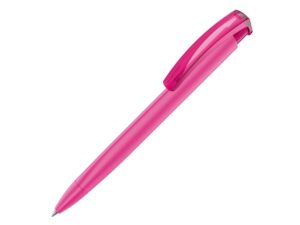 Ручка пластиковая шариковая трехгранная «Trinity K transparent Gum» soft-touch - розовый