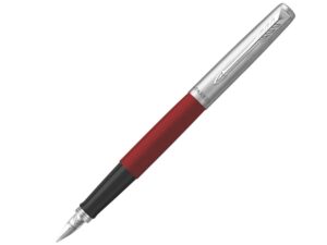 Ручка перьевая Parker Jotter, F - красный, серебристый, черный