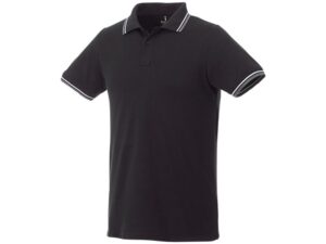 Рубашка поло «Fairfield» мужская - S, черный/серый меланж/белый