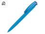 Ручка пластиковая шариковая трехгранная «Trinity K transparent Gum» soft-touch с чипом передачи информации NFC - голубой
