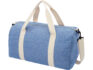 Спортивная сумка «Pheebs» из переработанного хлопка - синий/натуральный