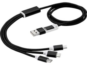 Универсальный зарядный кабель 3-в-1 с двойным входом - черный