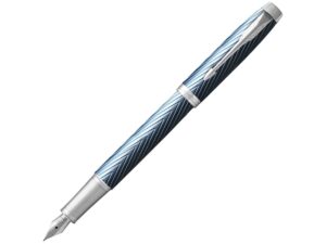 Ручка перьевая Parker IM Premium, F - голубой/серебристый