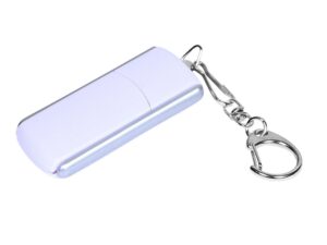 USB 2.0- флешка промо на 16 Гб с прямоугольной формы с выдвижным механизмом - 32Gb, белый/серебристый