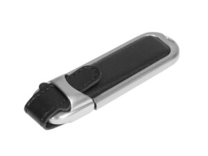 USB 2.0- флешка на 16 Гб с массивным классическим корпусом - 16Gb, черный/серебристый