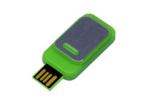 USB 2.0- флешка промо на 8 Гб прямоугольной формы, выдвижной механизм - 8Gb, зеленый