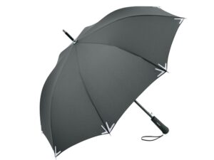 Зонт-трость «Safebrella» с фонариком и светоотражающими элементами - серый