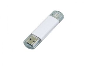 USB 2.0/micro USB- флешка на 64 Гб - 64Gb, белый