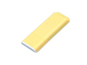 USB 2.0- флешка на 16 Гб с оригинальным двухцветным корпусом - 16Gb, желтый/белый