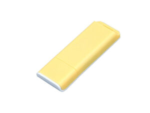 USB 2.0- флешка на 16 Гб с оригинальным двухцветным корпусом - 4Gb, желтый/белый