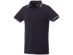 Рубашка поло «Fairfield» мужская - 2XL, темно-синий/серый меланж/белый